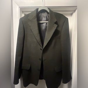 Dark Green Wool Blazer, Made in Italy